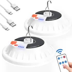 SCL2P-JPFD LEMBOPO Pack Solar Camping Lantern Remote Light Po
