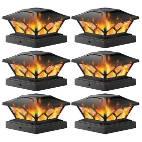TPC009B LETMY Pack Solar Flame Post Cap Lights Flickering