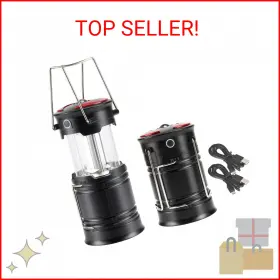 E2BK LICHAMP Pack Camping Lanterns Rechargeable Battery Dual