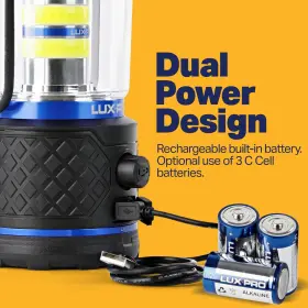 812436013796 LUXPRO Rechargeable Dual Power Led Lantern Up #3
