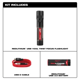 4296515 MILWAUKEE Usb Rechargeable Twist Focus Flashlight #3