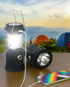 431269575244 MUKKURI Solar Camping Lantern Flashlights Phone #3