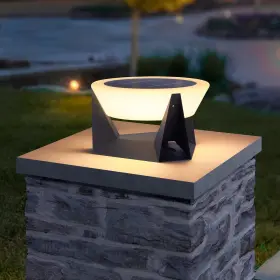 Mvbt C3008e-s38 Solar Post Light 15 Inch Outdoor Column Pillar Lamp Ip54 Waterproof Modern 3000k