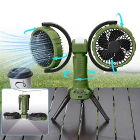 7300FAN NAUTTXON Camping Fan Light Oscillating Battery