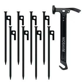 9.8IN NIOSAVM Tent Stakes Hammer Carbon Steel Camping