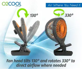 FC05005 O2 COOL Battery Clip Fan Rotating Function