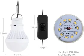 710228118554 ONITE Usb Led Light Bulb Camping Lantern Solar #2