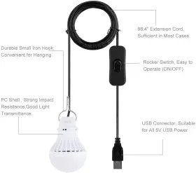 710228118554 ONITE Usb Led Light Bulb Camping Lantern Solar #3