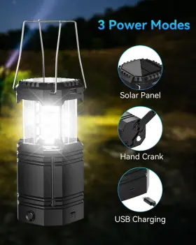 738632322749 ONLYEE Solar Camping Lanterns Crank Flashlight #3