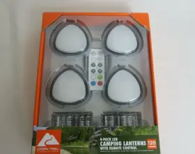 Ozark Trail 31025b Camping Lantern Led Remote Control 4 Pack 120 Lumens Batteries Inc