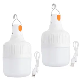 Patikil Ptf240712tt000031jp Camping Lantern 2 Pack Rechargeable Led Tent Lamp Lights Bulb Portable Hangi