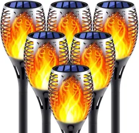 824007405145 PERMANDE Solar Torch Light Flickering Flame Pack