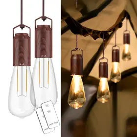 653998074128 PINSAI Pack Rechargeable Tent Light Bulb Led