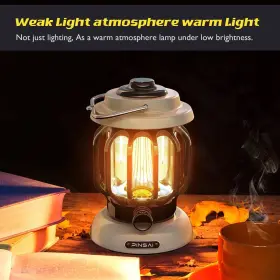 Golden PINSAI Led Camping Lantern Rechargeable Light Battery #2