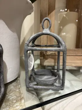 7126554 POTTERY BARN Fallon Lantern Votive Candle Holder Zinc