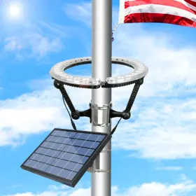 TYFT22 RAYSLIT Flagpole Solar Light Rechargeable Battery Flag