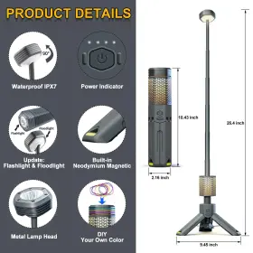 191814519953 RIICKEE Camping Lantern Rechargeable Telescoping #2