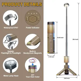 191814519960 RIICKEE Camping Lantern Rechargeable Telescoping #2