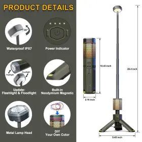 VP-CL01 RIICKEE Camping Lantern Rechargeable Telescoping #2