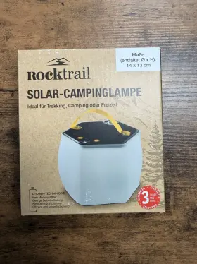 335747038846 ROCKTRAIL Solar Camping Lamp Rechargeable Power