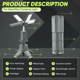EC67392 SAKERPLUS Telescopic Camping Lantern Rechargeable #2