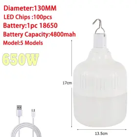 445007663675 SHOPSMART HUB Lantern Bulb Camping Light Usb Led