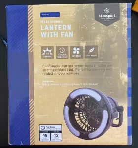 011319129986 STANSPORT Led Camping Lantern Fan Runtime
