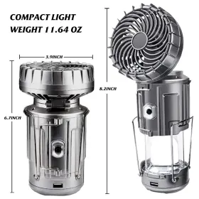 A001FAN SUPBRI Solar Camping Lantern Fan Rechargeable Phone #2