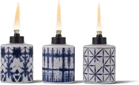 1120164 TIKI Glass Tie Dye Tabletop Torches