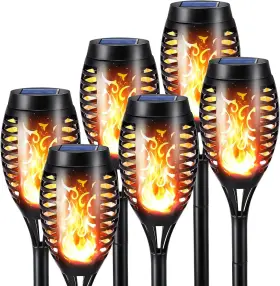 HU-XI-113 TOODOUR Solar Torch Flame Lights Pack