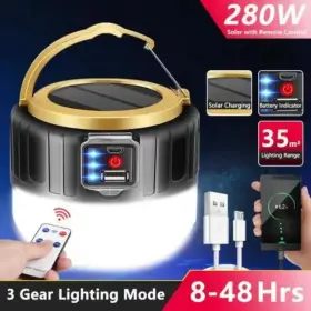 W511 TURBO-ROOFINDS Solar Led Camping Lights Usb Rechargeable