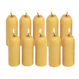 L-CAN-B-10PK UCO Natural Beeswax Burning Candles