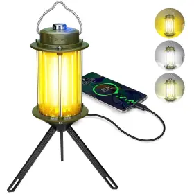 6611-GREEN UNIQUEFIRE Camping Lantern Rechargeable Dimmable