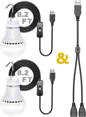 313022232282 VASTPOWER Pack Usb Light Bulb Led Camping Cord