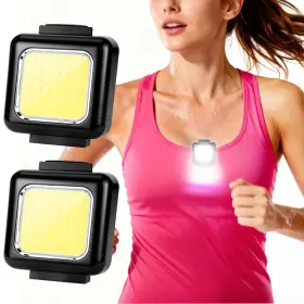 Velimley 726911536147 Running Lights For Runners 2 Pack Clip On Flashlight Rechargeable Black
