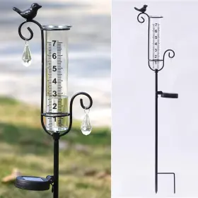 Rain-gauge VINSEES Bird Solar Led Lights Droplet Water Gauge