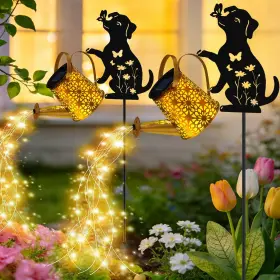 AL-DOG-TSHD-2P VOOKRY Solar Watering Lights Silhouette Stake