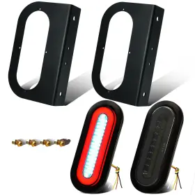Wahmototin B0fj897cr6 2x Smoked Lens 6 Inch Oval 52 Leds Halo Combination White/red Trailer Light