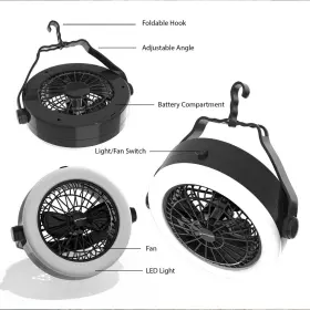 80-48454 WAKEMAN Camping Lantern Ceiling Fan Tent Light #3