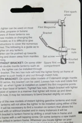 503A WAL MART Lantern Lighter Igniter Coleman Cat #3