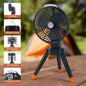 764155910583 WE CHARGER Camping Fan Tents Rechargeable Desk #2