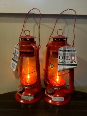 5554 WEATHERRITE Electric Oil Lantern Glass Globe Flameless #3