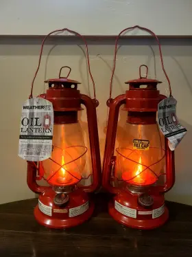 5554 WEATHERRITE Electric Oil Lantern Glass Globe Flameless