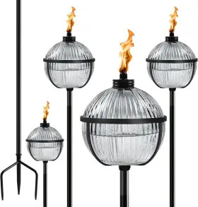 DC-HSBL-4 XINWXSS Citronella Torches Set Glass Torch
