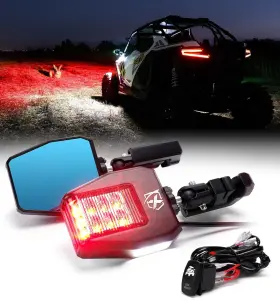 SXL-SM-G26-RED XPRITE Utv Mirrors Light Puddle Hunting Sport