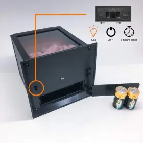 034484219849 YAKII Fireplace Lantern Bright Leds Timer Opera #3