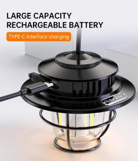 Lamp-black YCZS Led Camping Lantern Usb Rechargeable Light #3