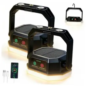 SKU00219-2PACK ZYUAN88 Solar Camping Lantern Rechargeable