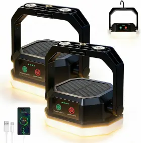 SKU00219-2PACK ZYUAN88 Solar Camping Lantern Rechargeable