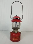 Vintage Red Coleman Model 200a 66 Lantern With Orig. Pyrex Globe Untested. Fixed Price $94.49.